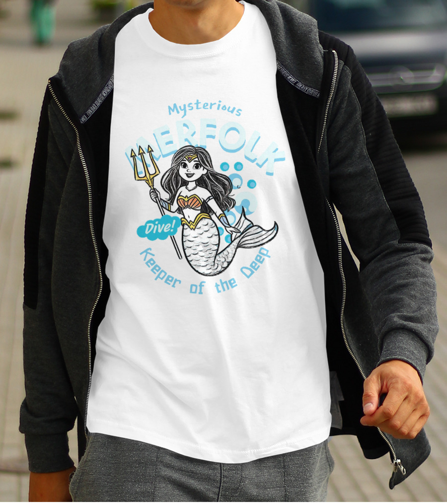 Mysterious Merfolk Dive Keeper Of The Deep T-Shirt