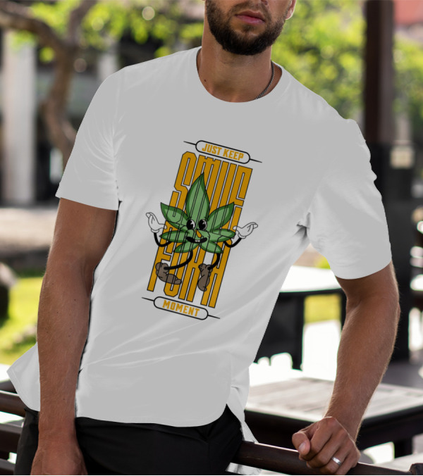 Just Keep Smile For A Moment Leaf Character T-Shirt