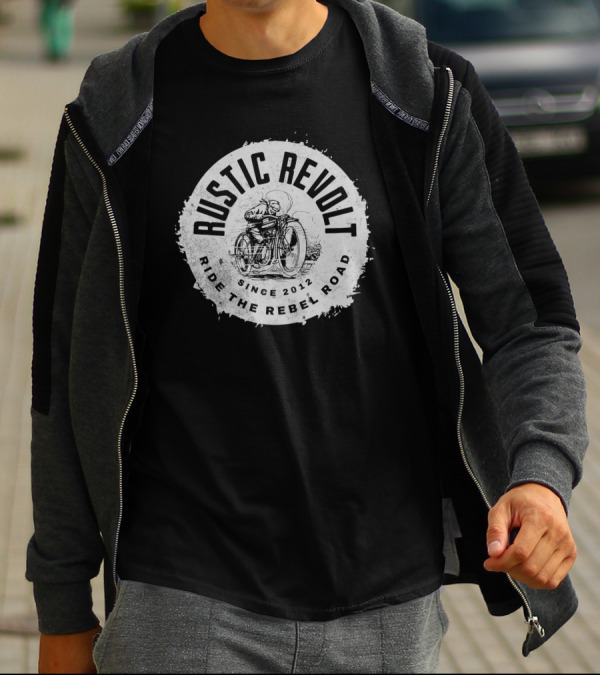 Rustic Revolt Ride The Rebel Road Grunge Motorcycle Since 2012 T-Shirt