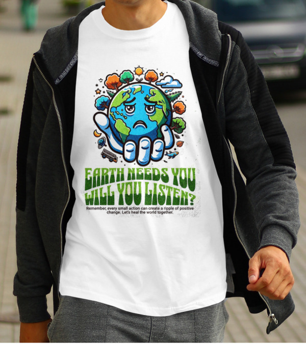 Earth Needs You Will You Listen? Let's Heal The World Together T-Shirt