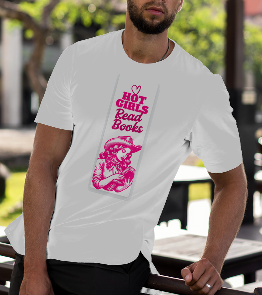 Hot Girls Read Books Cool Vintage Bookmark T-Shirt