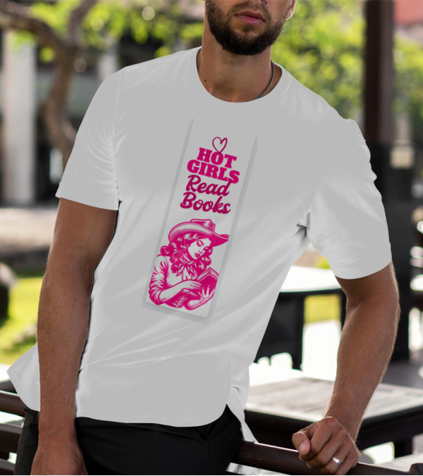 Hot Girls Read Books Cool Vintage Bookmark T-Shirt