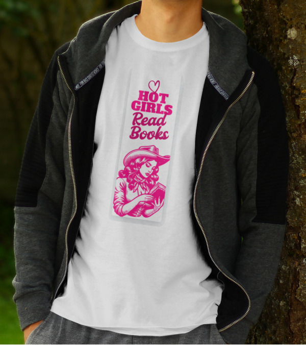 Hot Girls Read Books Cool Vintage Bookmark T-Shirt