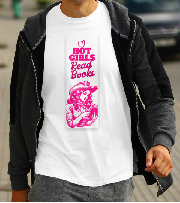 Hot Girls Read Books Cool Vintage Bookmark T-Shirt