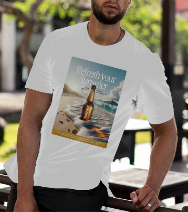 Refresh Your Summer Golden Brew Beach Companion T-Shirt