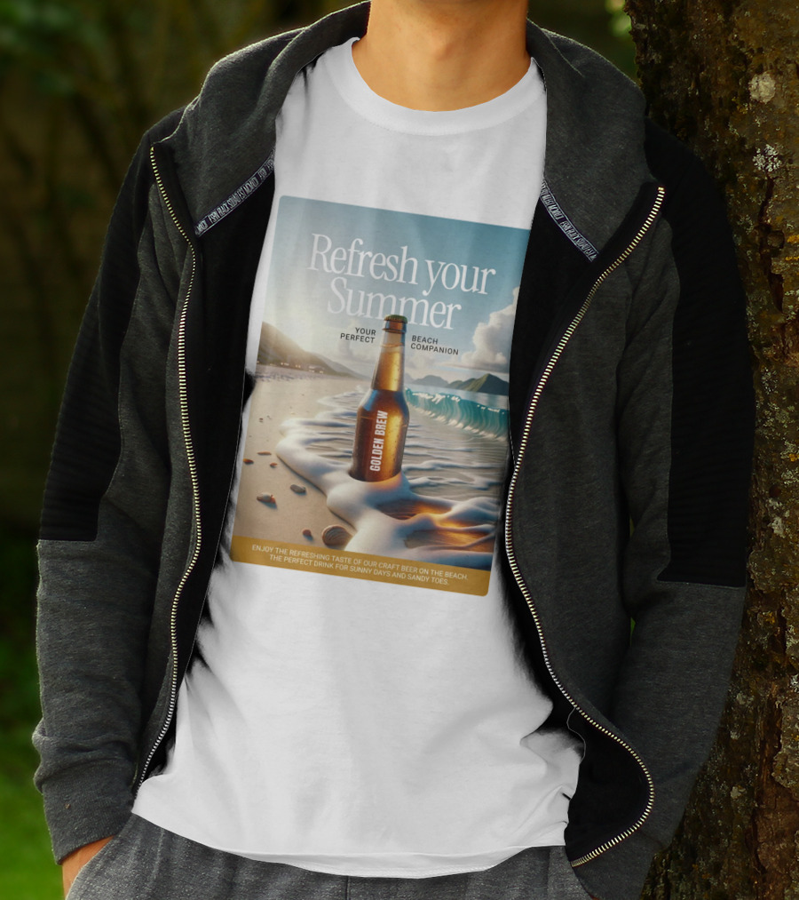 Refresh Your Summer Golden Brew Beach Companion T-Shirt