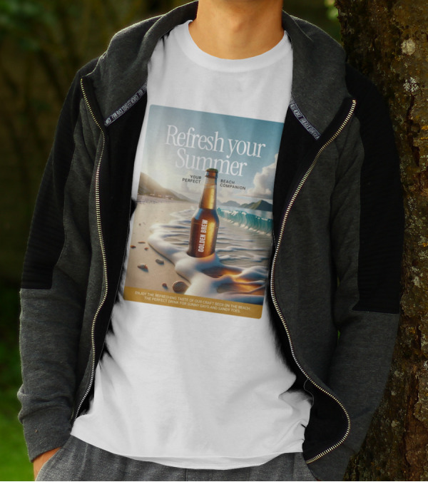 Refresh Your Summer Golden Brew Beach Companion T-Shirt