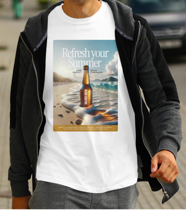 Refresh Your Summer Golden Brew Beach Companion T-Shirt