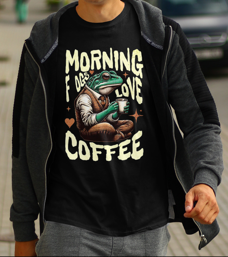 Morning Frogs Love Coffee Caffeine Lover T-Shirt