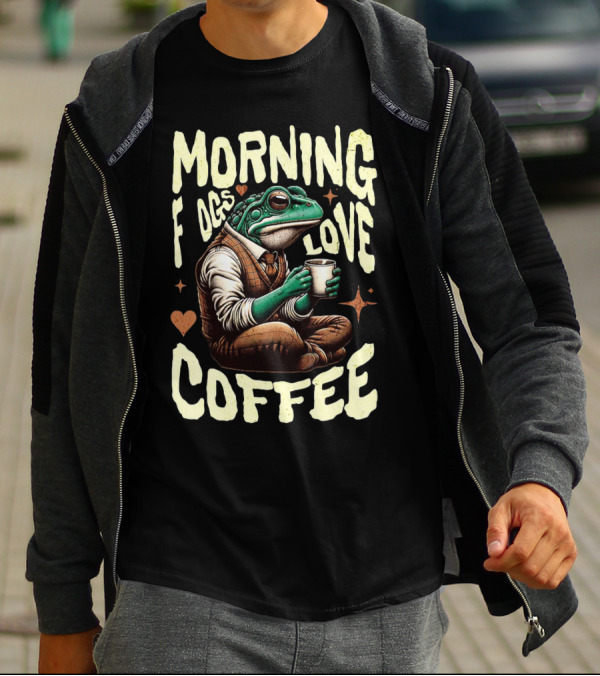 Morning Frogs Love Coffee Caffeine Lover T-Shirt