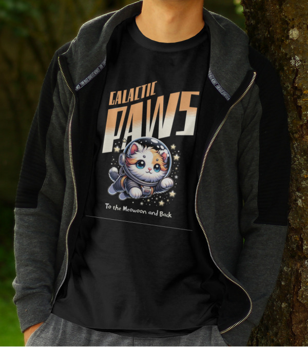 GALACTIC PAWS To The Meowoon And Back T-Shirt