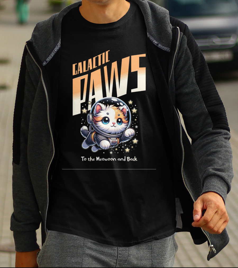 GALACTIC PAWS To The Meowoon And Back T-Shirt