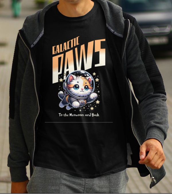 GALACTIC PAWS To The Meowoon And Back T-Shirt