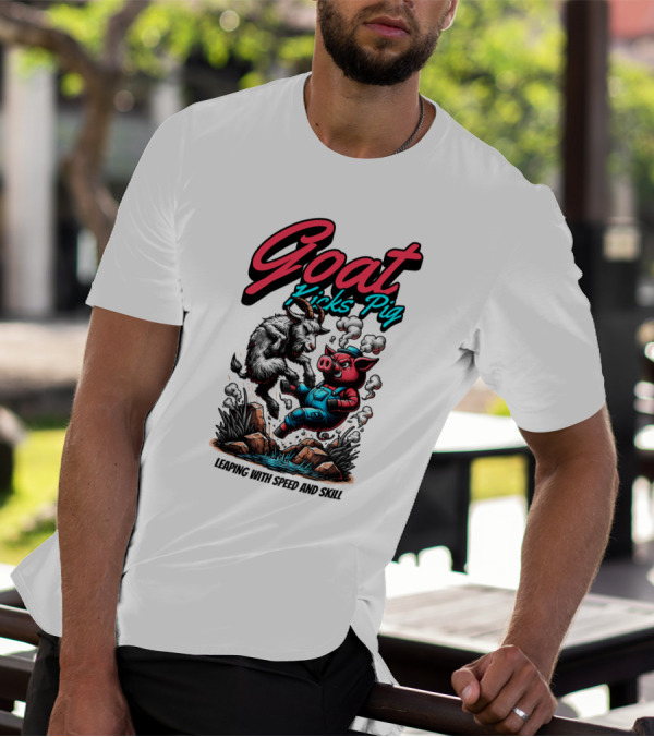 Goat Kicks Pig Leaping With Speed And Skill T-Shirt