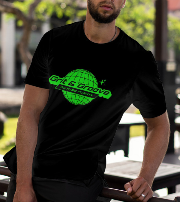 Grit And Groove Future Fusion Global Neon Green Sphere T-Shirt