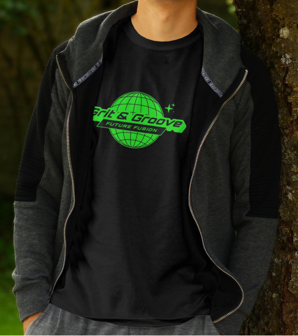Grit And Groove Future Fusion Global Neon Green Sphere T-Shirt