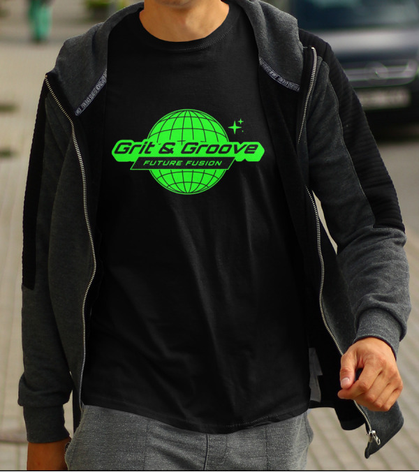 Grit And Groove Future Fusion Global Neon Green Sphere T-Shirt