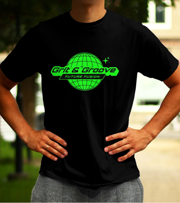 Grit And Groove Future Fusion Global Neon Green Sphere T-Shirt