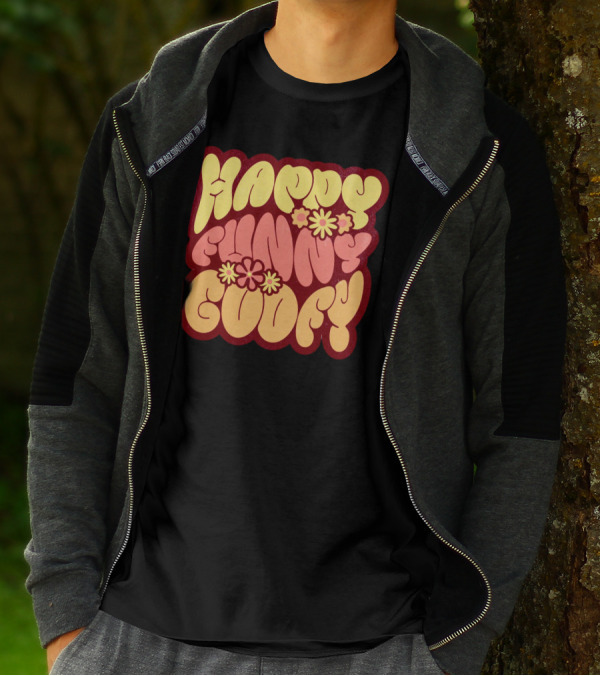 Happy Funny Goofy Retro Flower Power T-Shirt