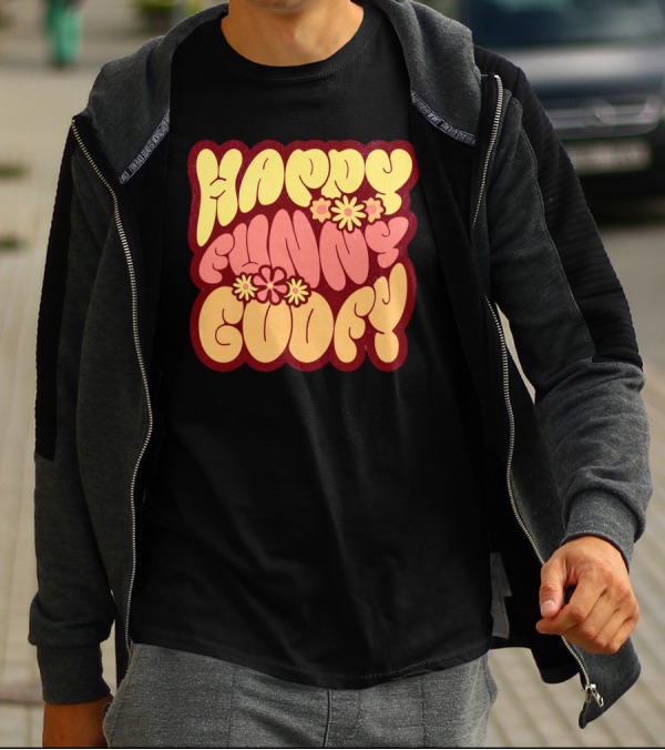 Happy Funny Goofy Retro Flower Power T-Shirt