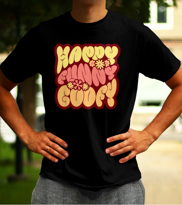 Happy Funny Goofy Retro Flower Power T-Shirt