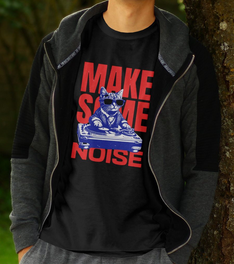 Cat DJ Turntable Make Some Noise T-Shirt