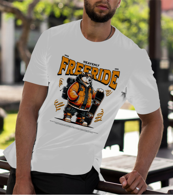HEAVENLY FREERIDE Polar Bear Snowboard 1968 1995 T-Shirt