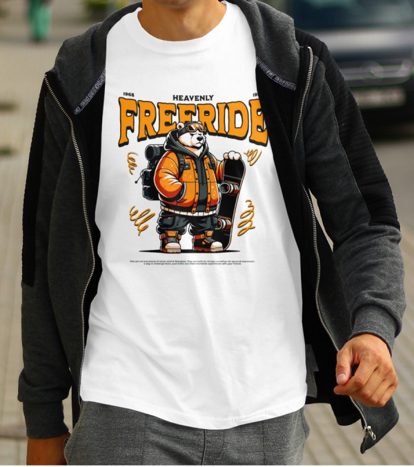 HEAVENLY FREERIDE Polar Bear Snowboard 1968 1995 T-Shirt