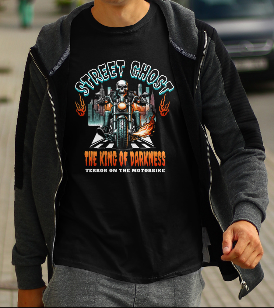 Street Ghost King Of Darkness Terror On The Motorbike T-Shirt