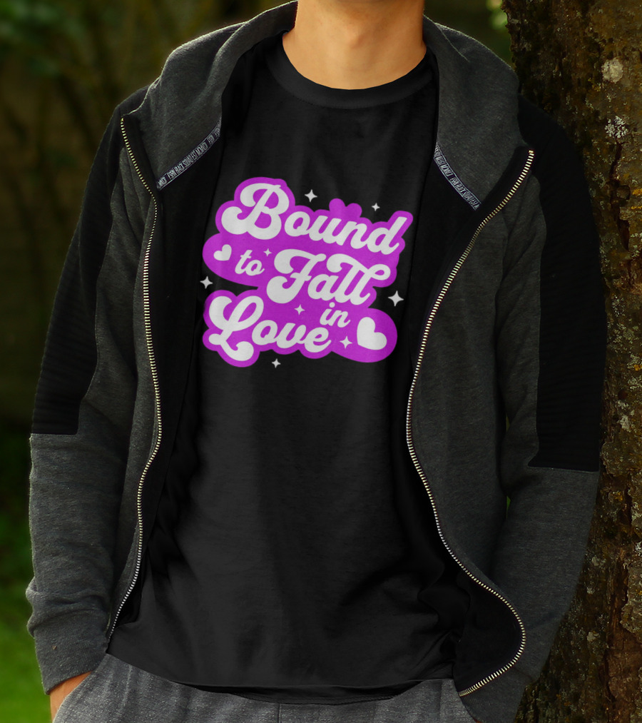 Bound To Fall In Love Purple Heart Stars T-Shirt
