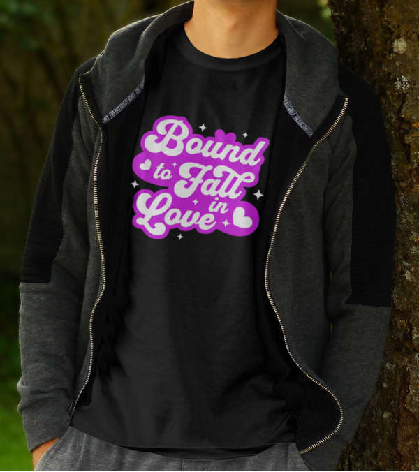 Bound To Fall In Love Purple Heart Stars T-Shirt