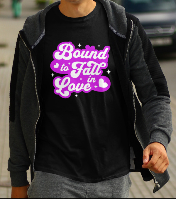 Bound To Fall In Love Purple Heart Stars T-Shirt