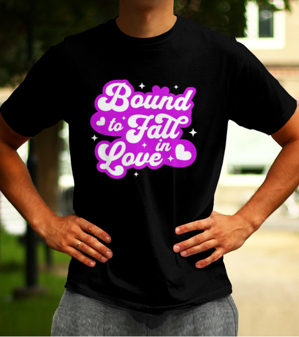 Bound To Fall In Love Purple Heart Stars T-Shirt