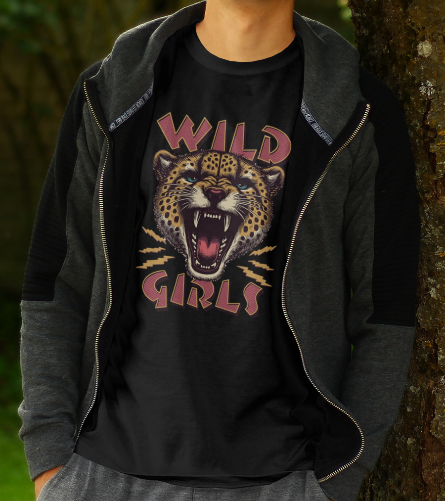 Wild Cheetah Head Roaring Girls T-Shirt