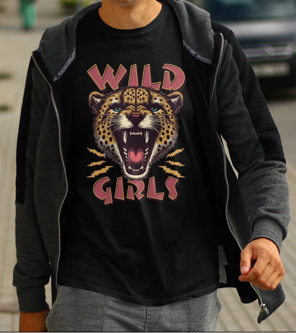 Wild Cheetah Head Roaring Girls T-Shirt