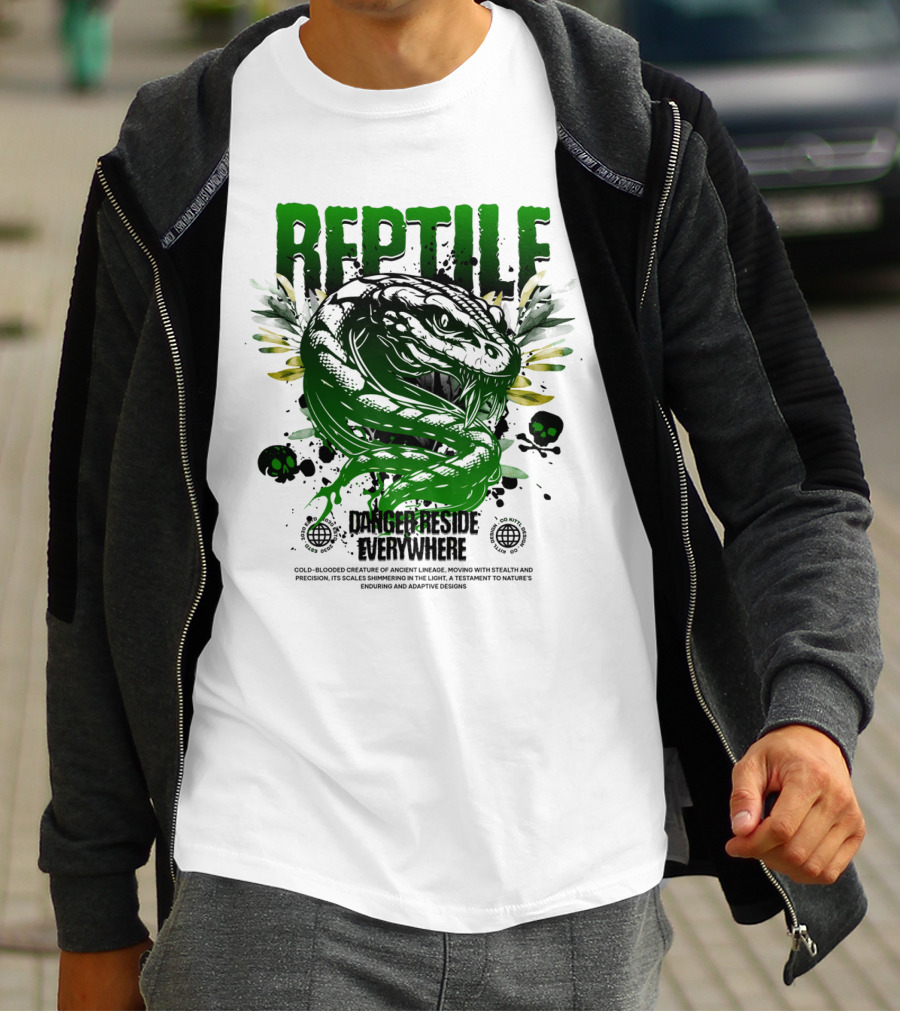 Reptile Danger Reside Everywhere Stealth Creature Of Ancient Lineage T-Shirt