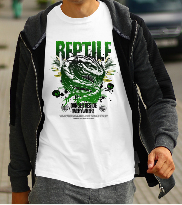 Reptile Danger Reside Everywhere Stealth Creature Of Ancient Lineage T-Shirt