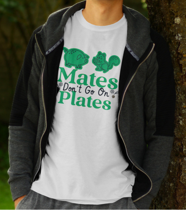 Mates Don't Go On Plates Pro Vega Pig And Squirrel T-Shirt