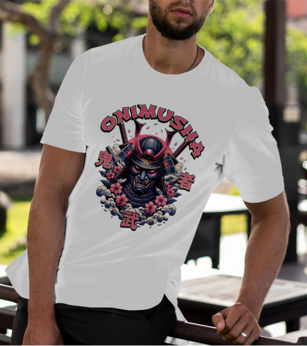Onimusha Samurai Demon Warrior Flower Clouds T-Shirt