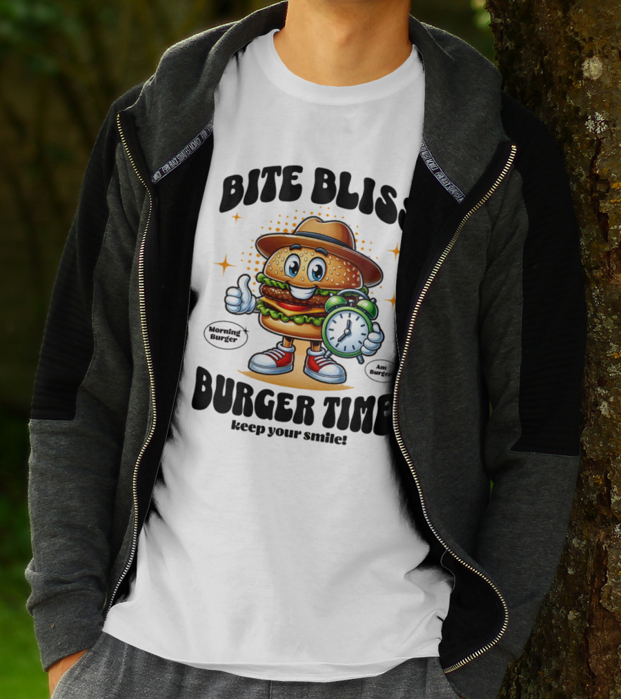 Bite Bliss Burger Time Keep Your Smile Morning Burger Ams Burger T-Shirt