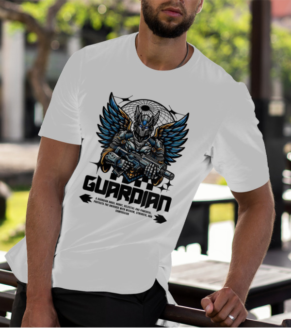 Guardian Angel Robot Celestial And Powerful Protects The Universe With Wisdom Strength And Compassion T-Shirt