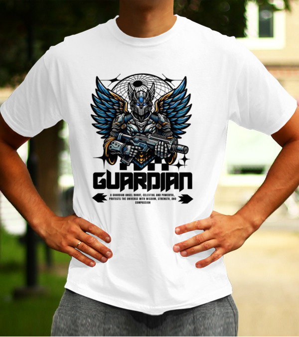 Guardian Angel Robot Celestial And Powerful Protects The Universe With Wisdom Strength And Compassion T-Shirt