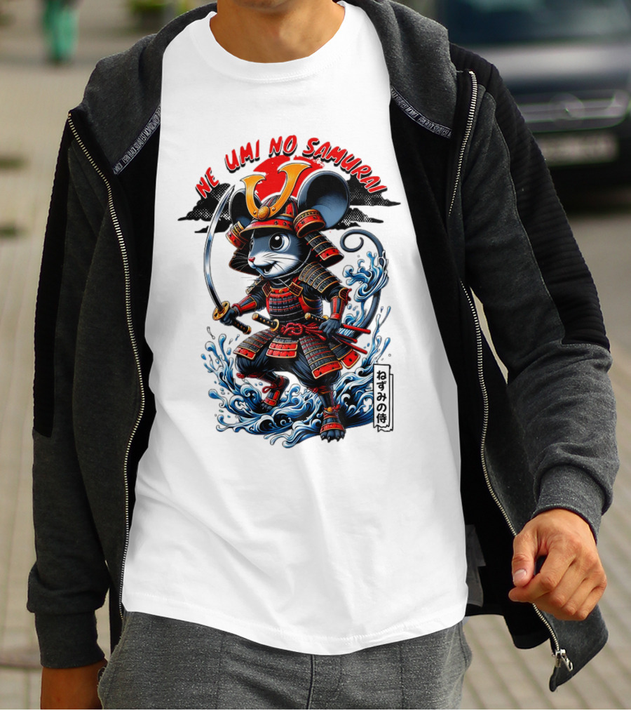 Ne Umi No Samurai Mouse Samurai Cute T-Shirt