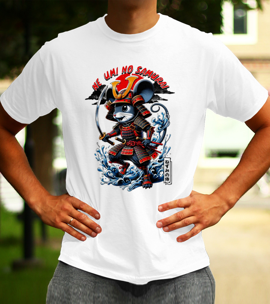 Ne Umi No Samurai Mouse Samurai Cute T-Shirt