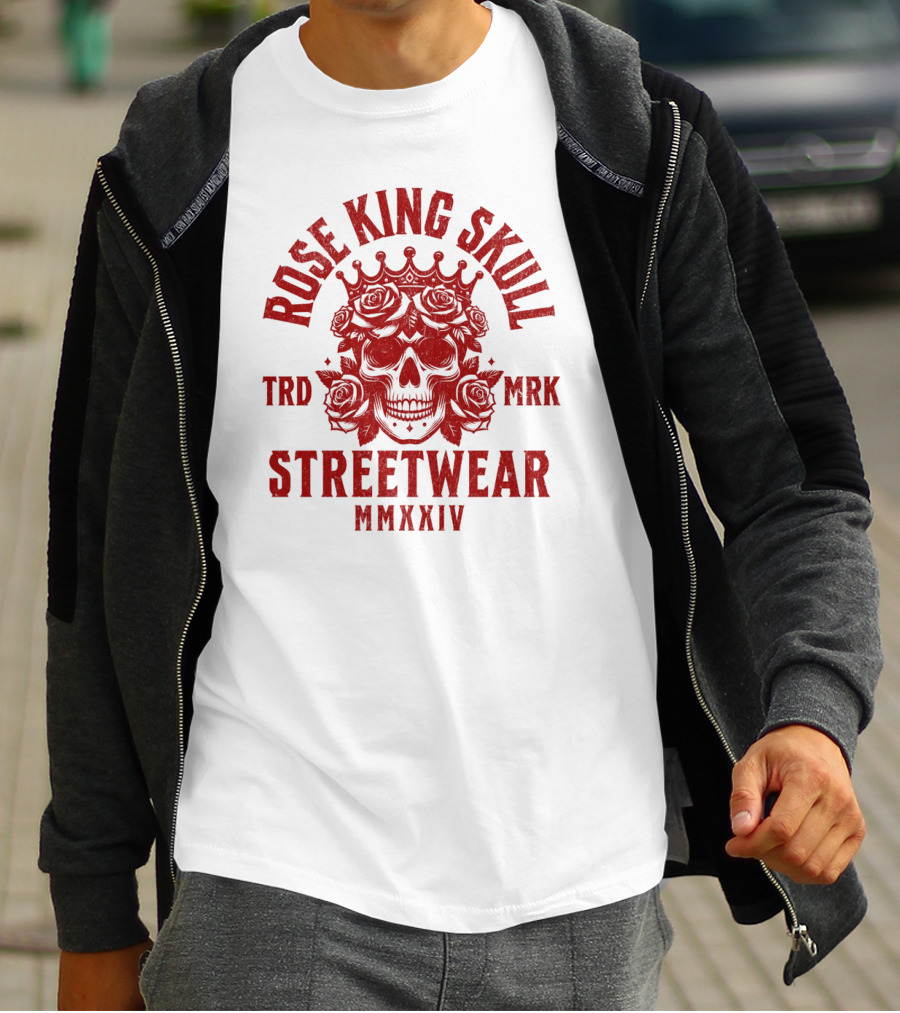 Rose King Skull TRD MRK Streetwear MMXXIV T-Shirt
