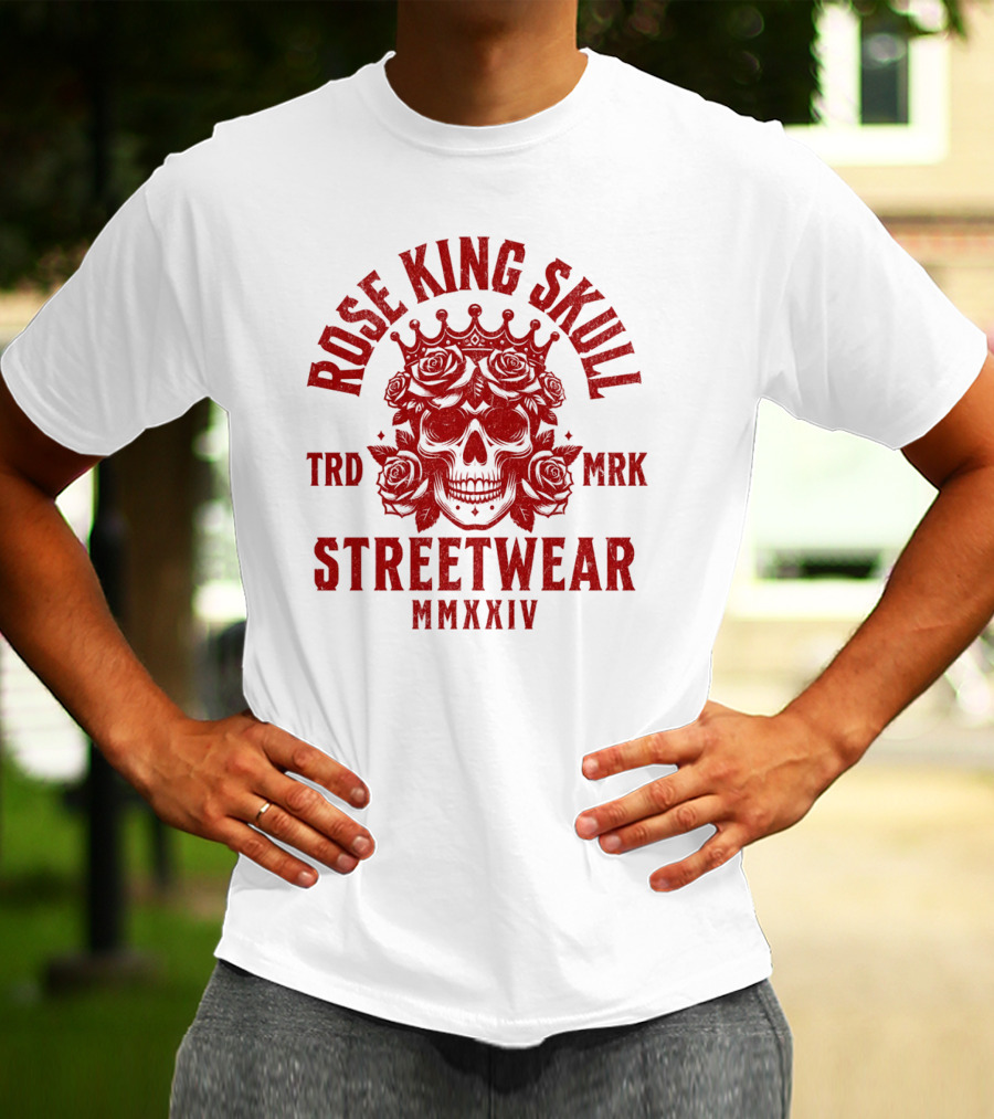 Rose King Skull TRD MRK Streetwear MMXXIV T-Shirt