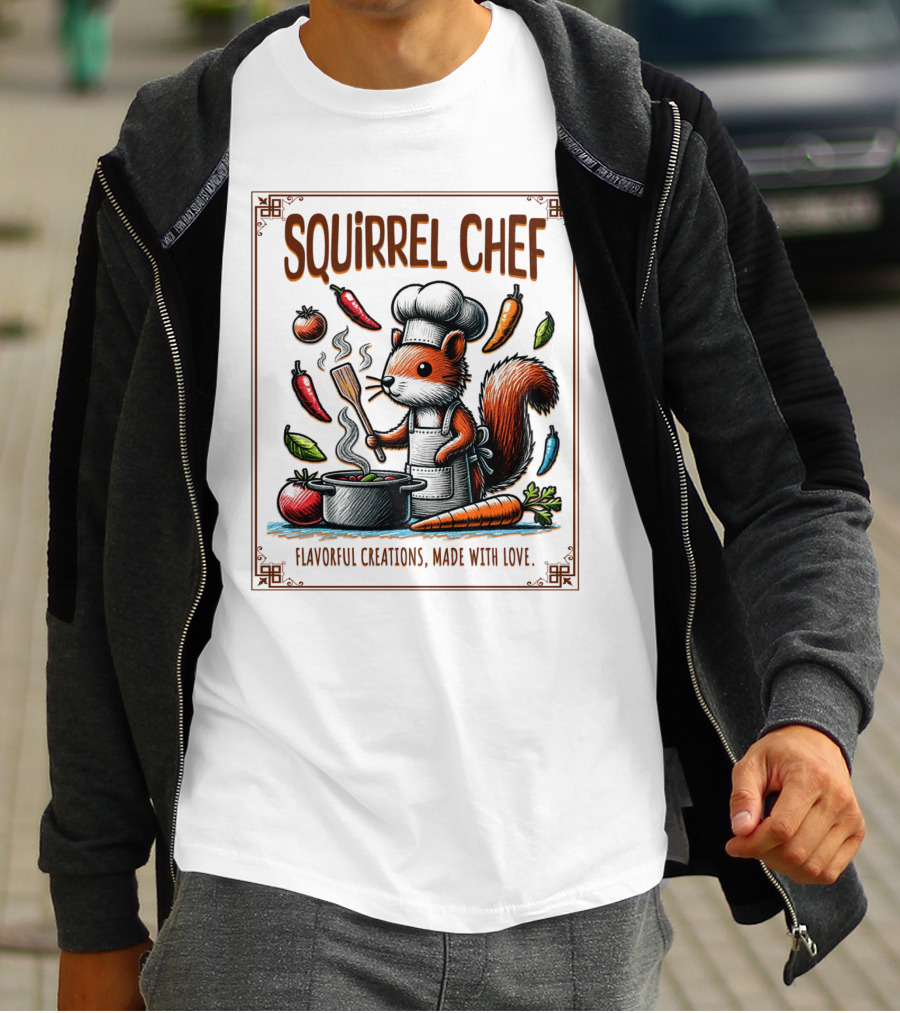 Squirrel Chef Flavorful Creations Made With Love T-Shirt