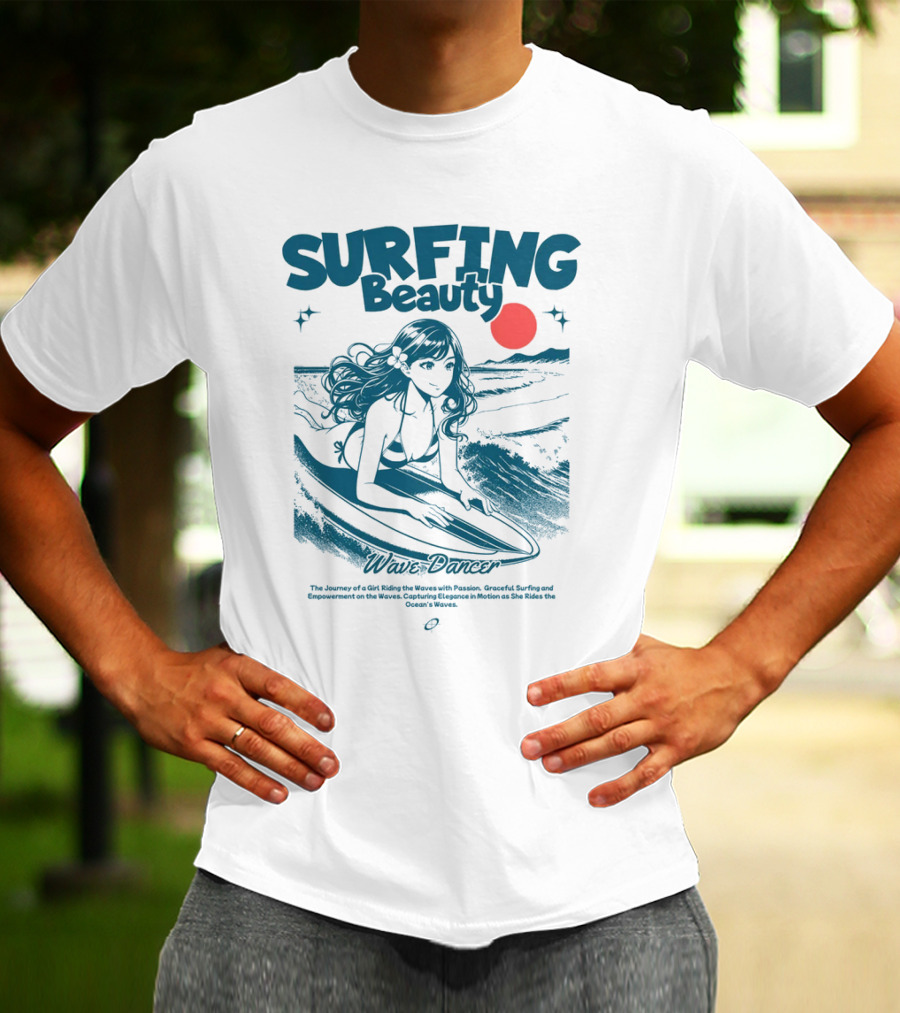 SURFING Beauty Wave Dancer Ocean's Waves Passion Graceful Surfing Empowerment Elegant Motion T-Shirt
