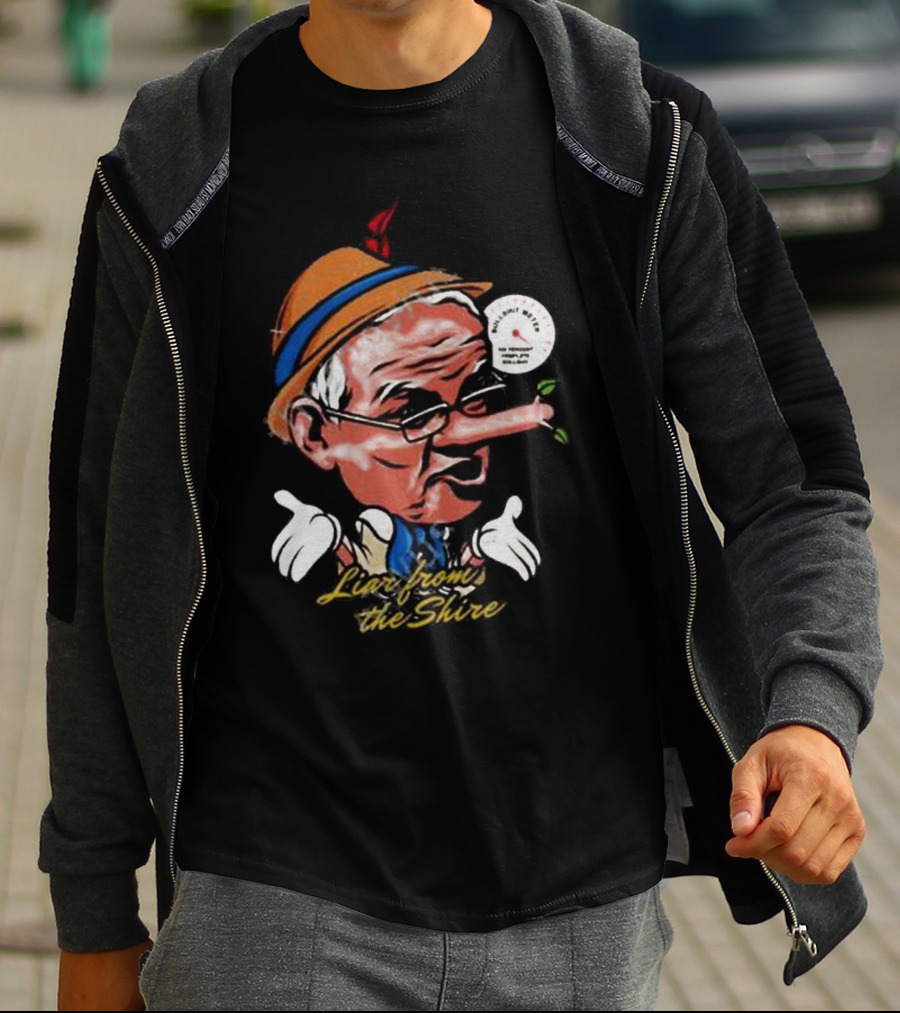 Scott Morrison Liar From The Shire Pinocchio Nose With Puppet Hands T-Shirt