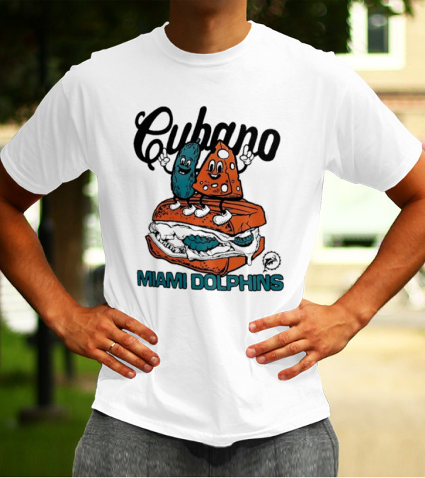 Cubano Miami Dolphins Sandwich Cartoon Characters T-Shirt